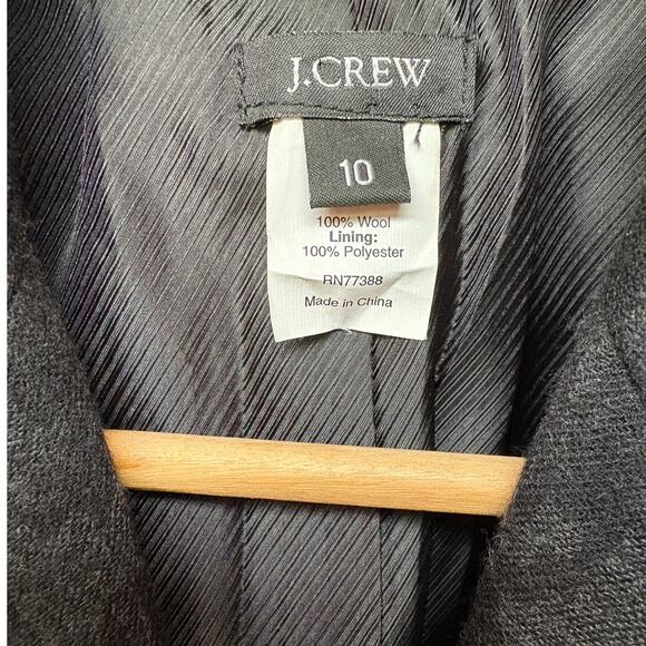 J. Crew Black and Gray Houndstooth Cropped Wool Blazer size 10 - Picture 3 of 10